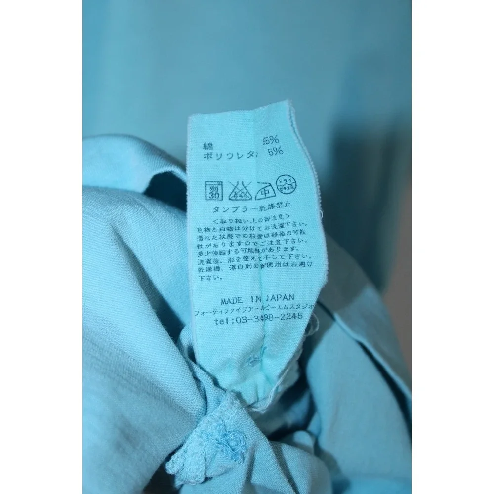 45R Men's Size 6 Turquoise Short Sleeve Made in Japan Polo Shirt - Picture 5 of 9